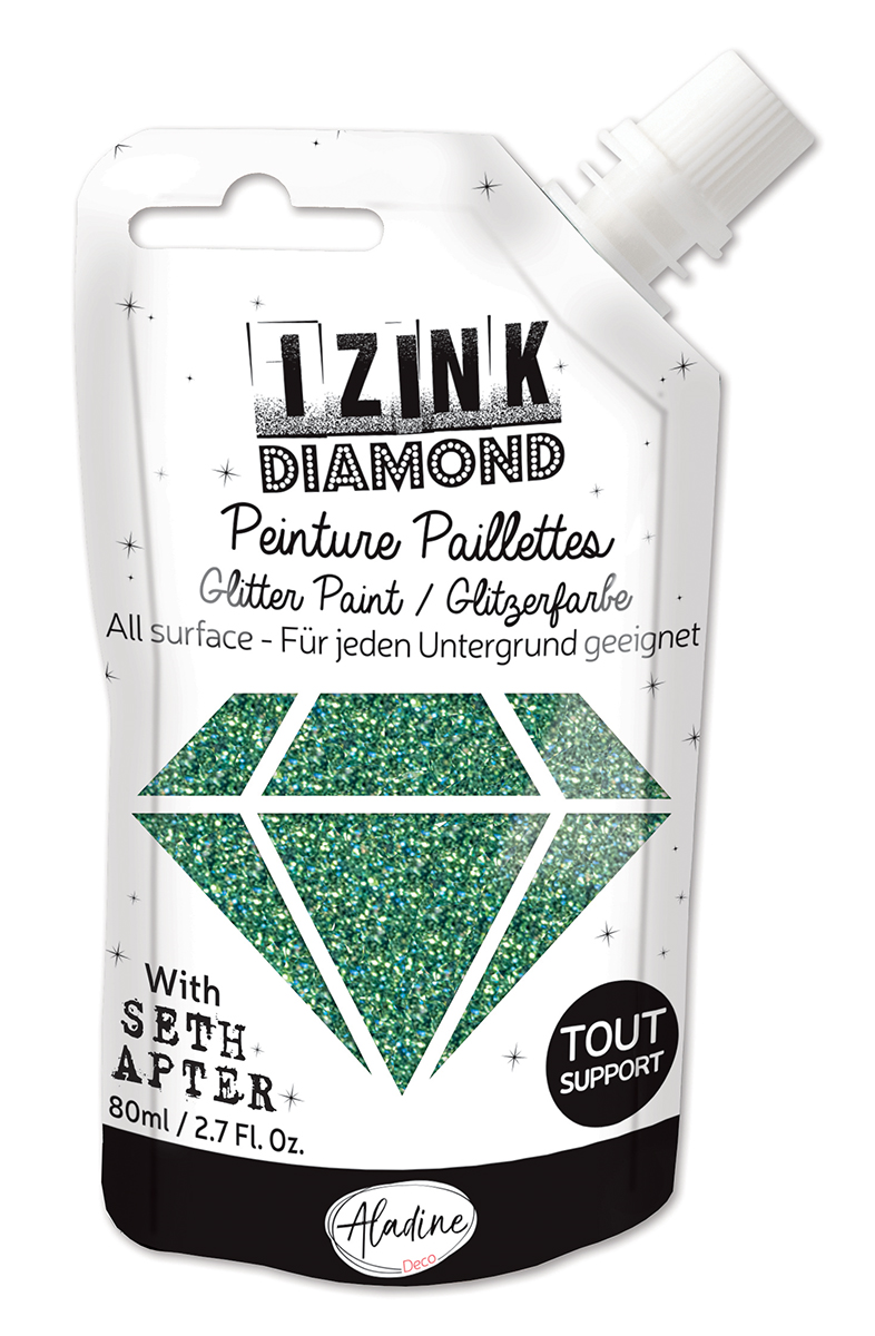 Aladine Izink Diamond Glitter Paint 80 ml Azure Blue