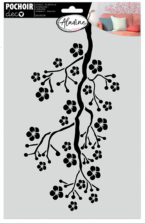 Aladine Stencil 20x30 cm Sakura Blossom