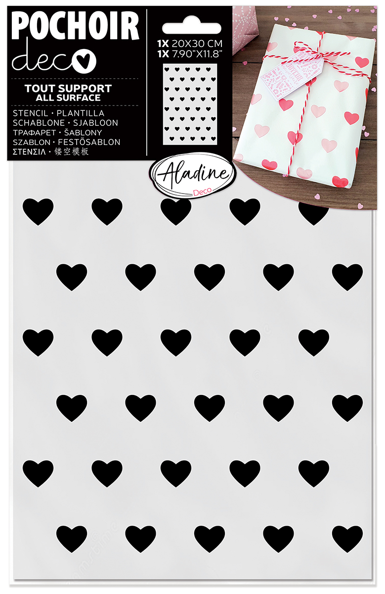 Aladine Schablone 20x30 cm Herzen
