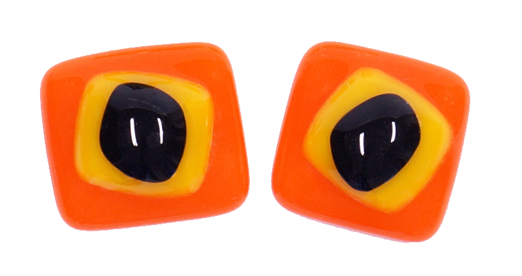 Mosaikstein Glazen Ogen 15x20 mm Oranje 2 stuks