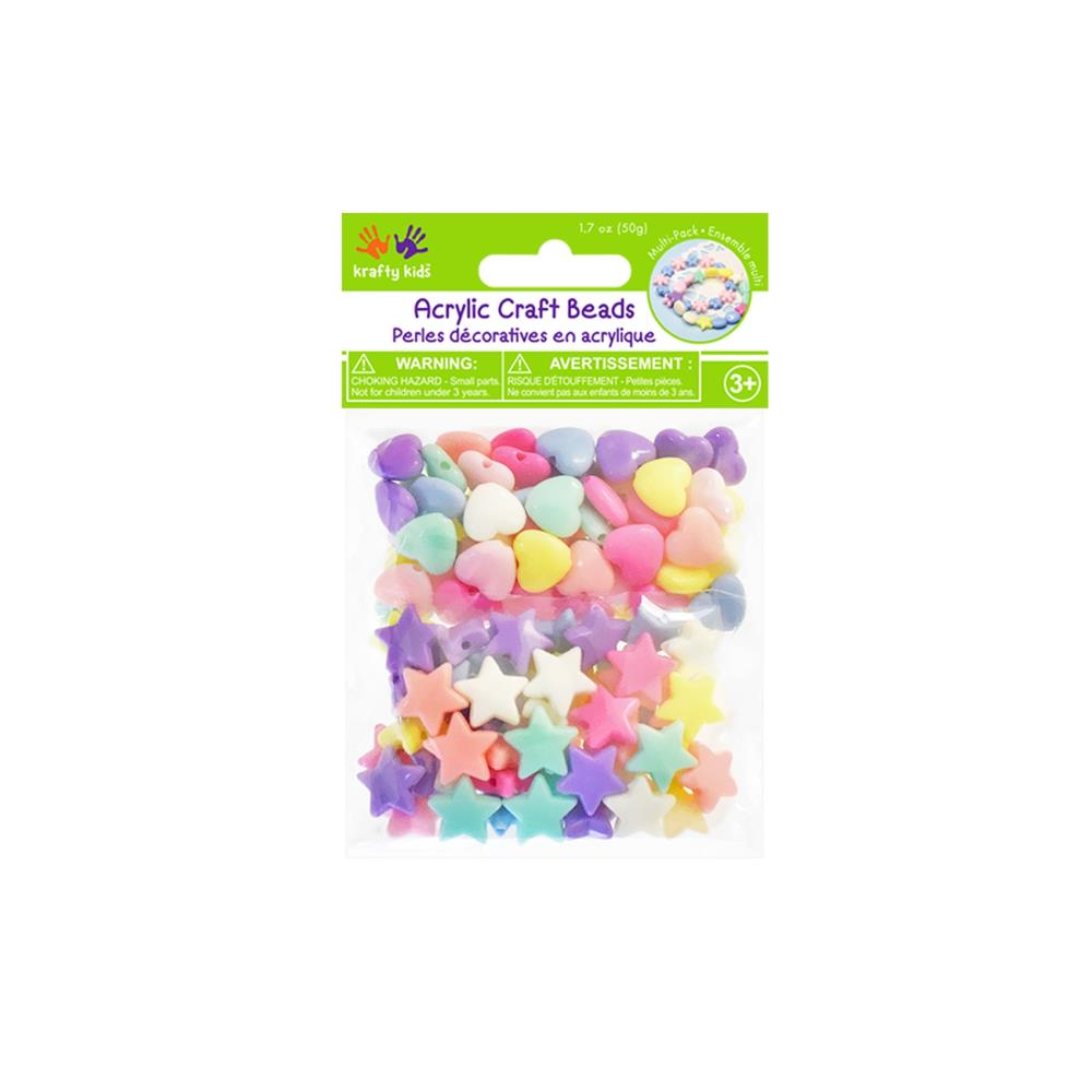 Plastic Kralen Harten Sterren Mix 50 gr