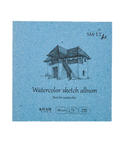 SMLT Skizzenbuch Quadratisch Aquarell 14 cm 280g 24 Blatt