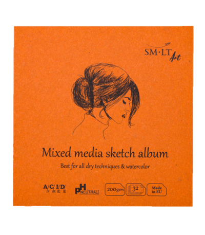 SMLT Skizzenbuch Quadratisch Mixed Media 14 cm 200g 32 Blatt