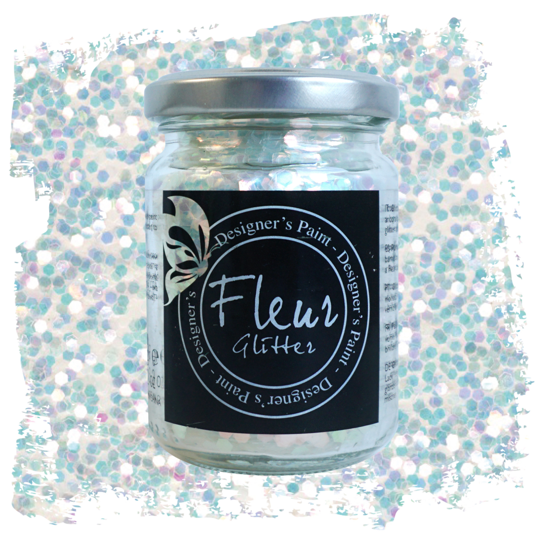Fleur Glitzer 90 g Oktagon Weiß Regenbogen