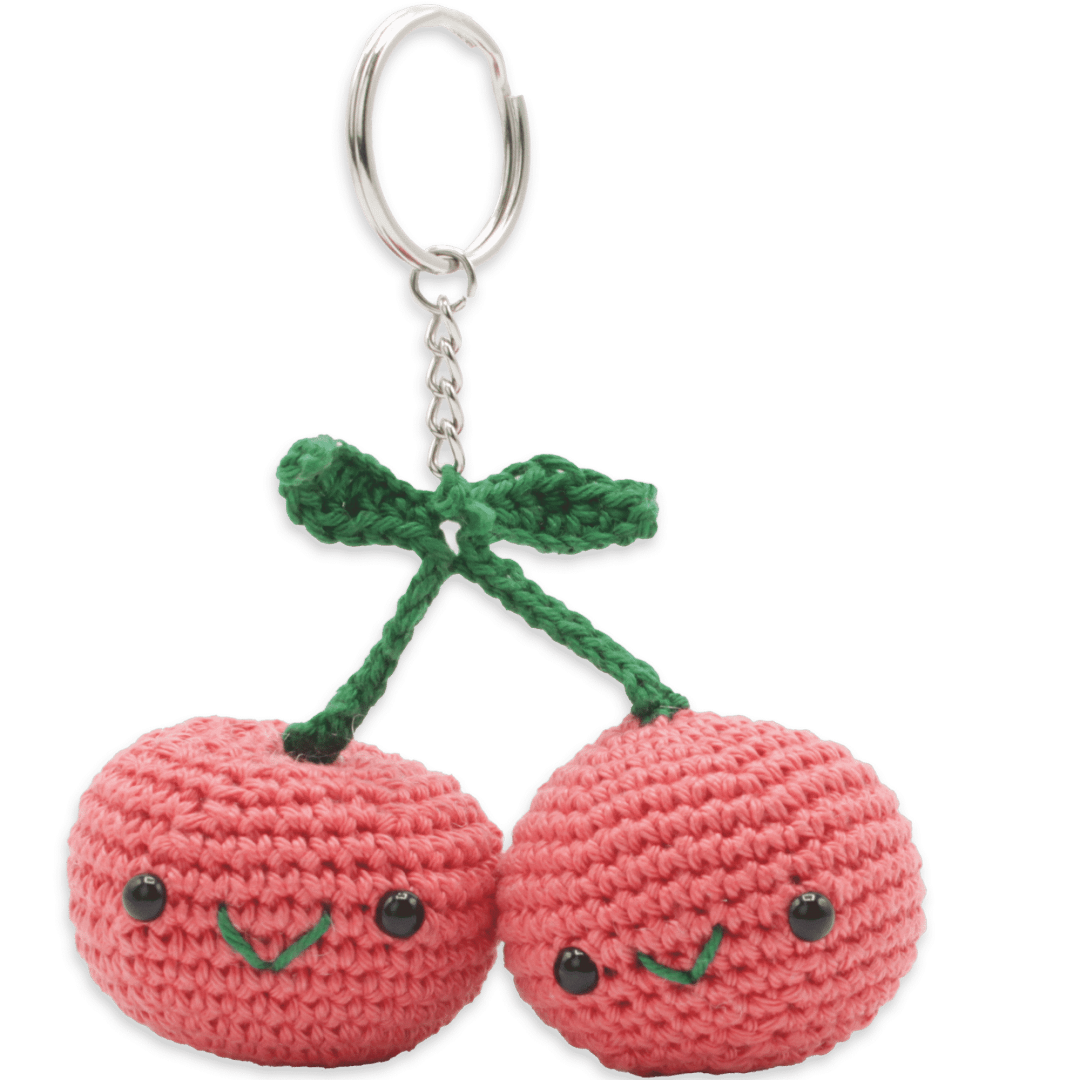 Hardicraft Crochet Kit Bag Charm Cherries 8 cm