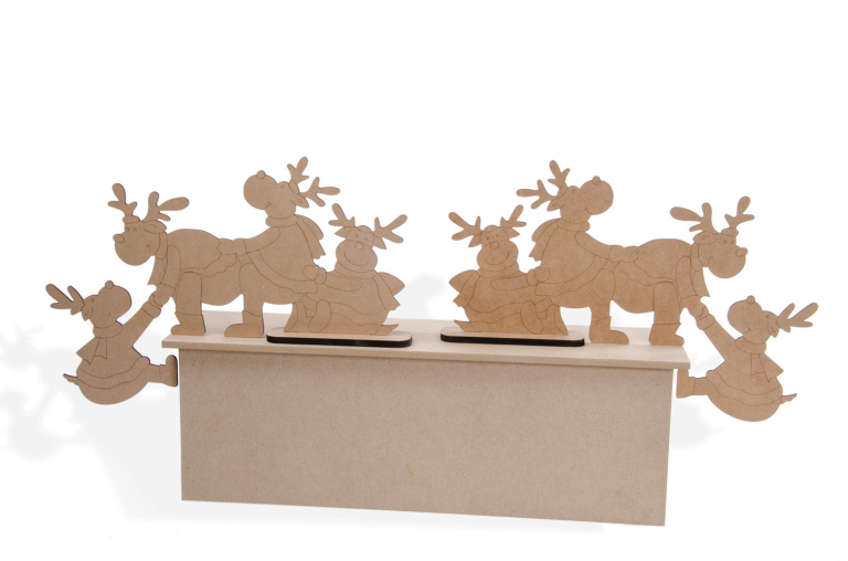 MDF Figuur Klimmende Rendieren 38 cm