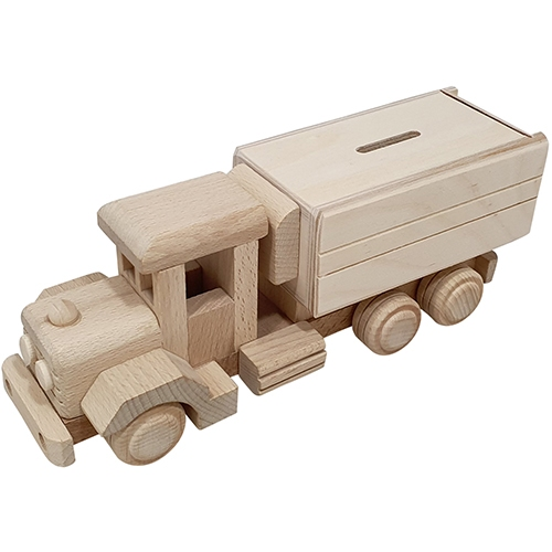 Wooden Truck Piggy Bank 25x8x9 cm