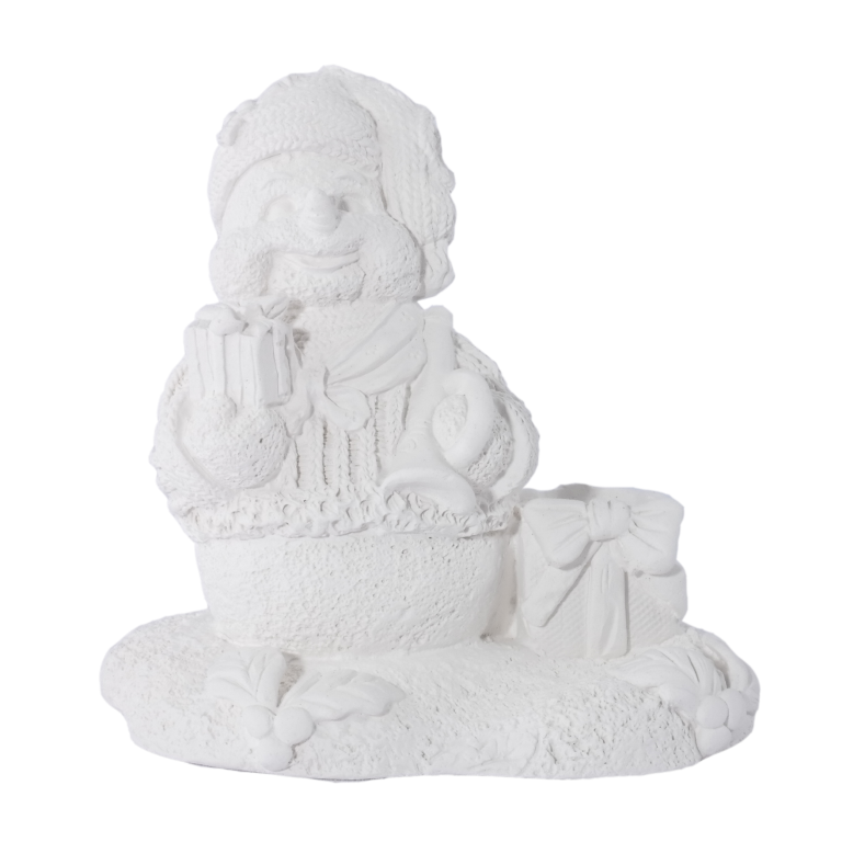 Geschenkschneemann mit Kerzenhalter