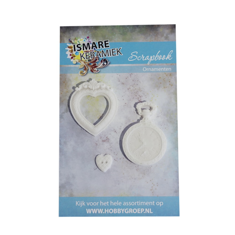 Scrapbook-Ornamente Uhr und Rahmen