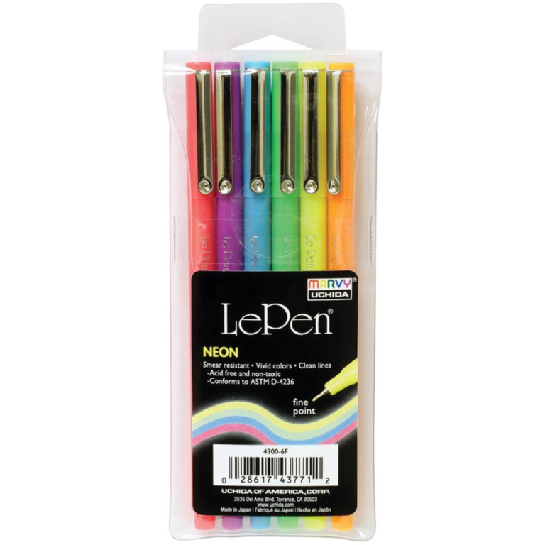 Le Pen Fineliner Set Neon 0,3 mm 6 Stück