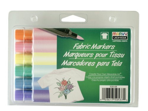 Marvy Uchida Textielstiften Brush Pastel 6 Stuks