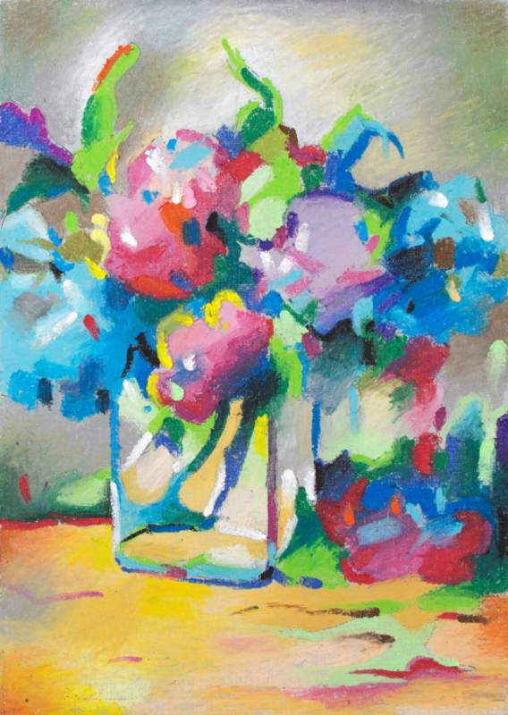 Rosa Start Ölpastell Hortensie Set 25x35 cm