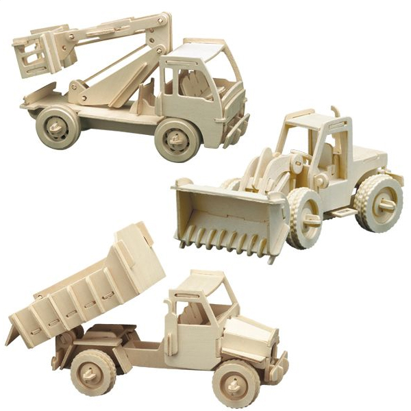 Pebaro Wooden Construction Set Building Vehicles