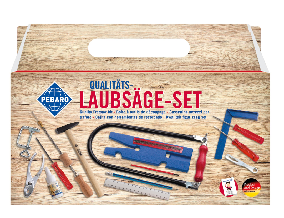 Pebaro Laubsäge-Set Holzkoffer 22-teilig