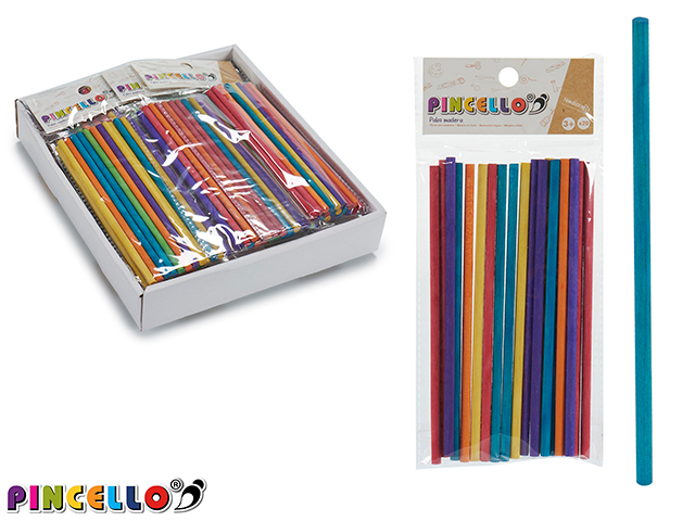 Pincello Bunte runde Holzstäbchen 20 Stück