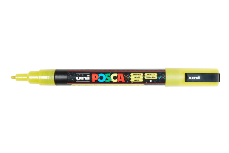 Uni Posca Verfmarker 3M Glitter Geel