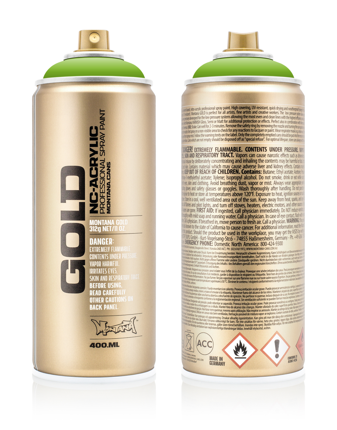 Montana Gold Spray Can 400 ml Shock Green Light