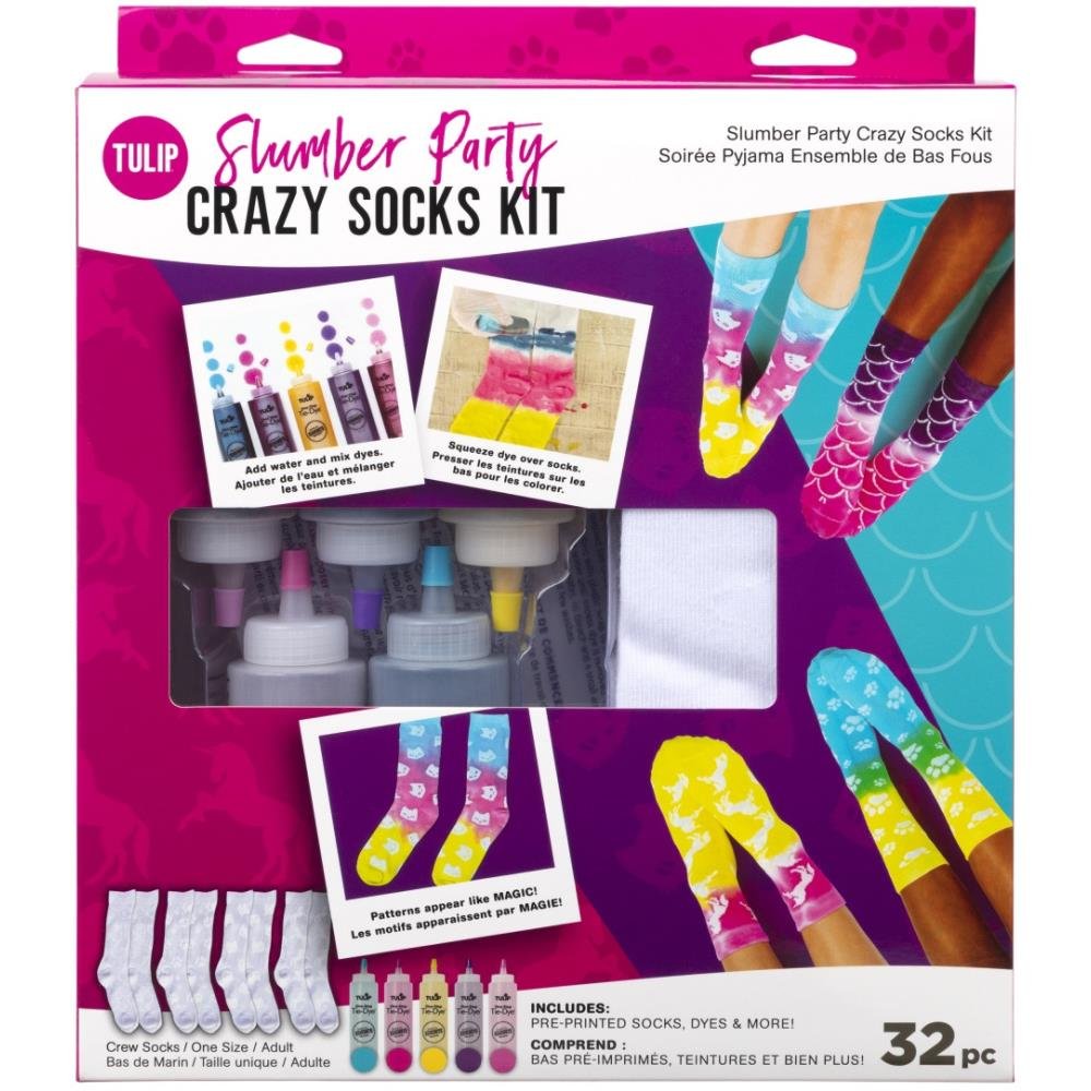 Tulip One Step Tie-Dye Slumber Party Verrückte Socken