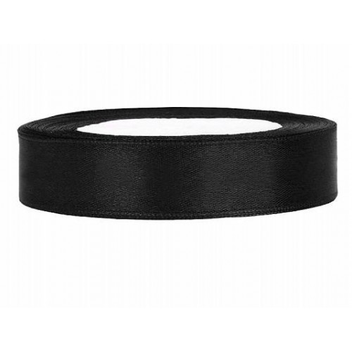 Satin Ribbon 12 mm 25 m Black