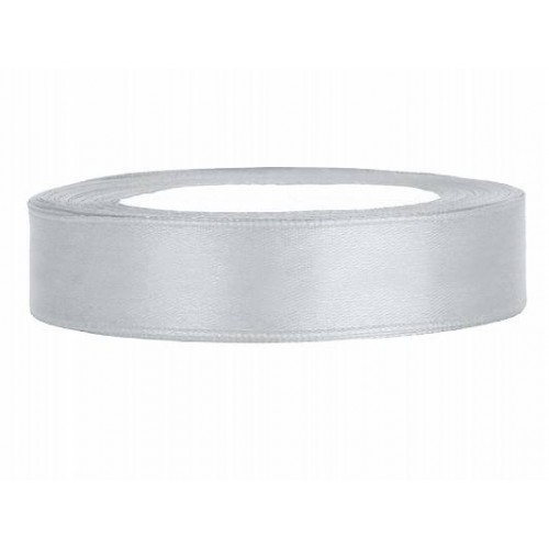 Satijnlint 12 mm 25 m Zilver