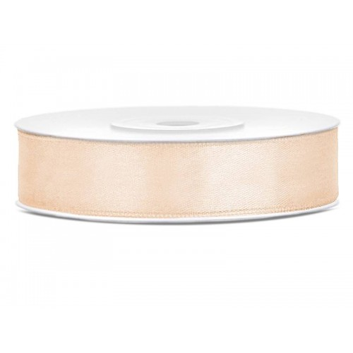 Satijnlint 12 mm 25 m Creme