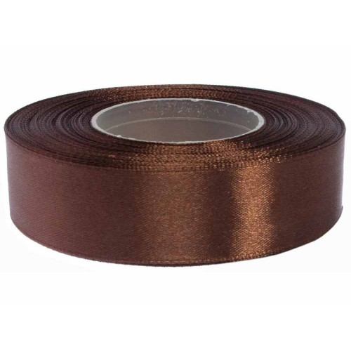 Satinband 25 mm 25 m Luxus Dunkelbraun