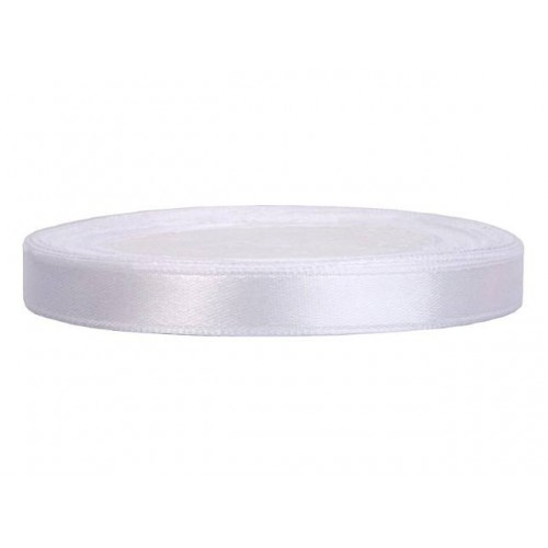 Satijnlint 6 mm 25 m Wit