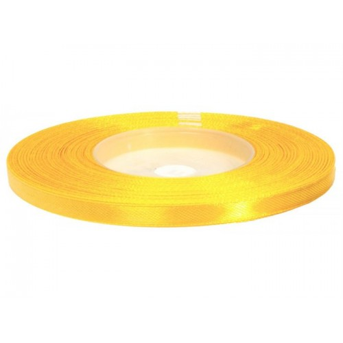 Satijnlint 6 mm 25 m Luxe Zonnegeel