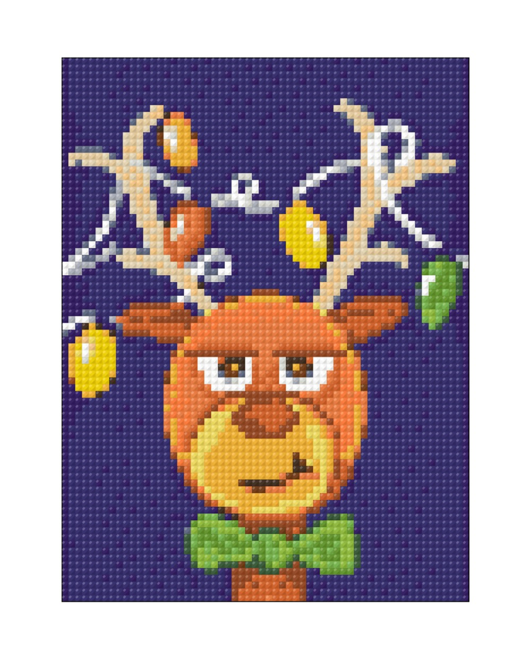 Wizardi Diamond Painting Reindeer with Lights 20x15cm
