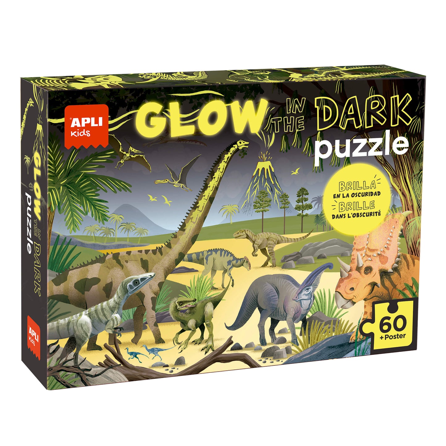 Apli Puzzle Glow In The Dark Dinos