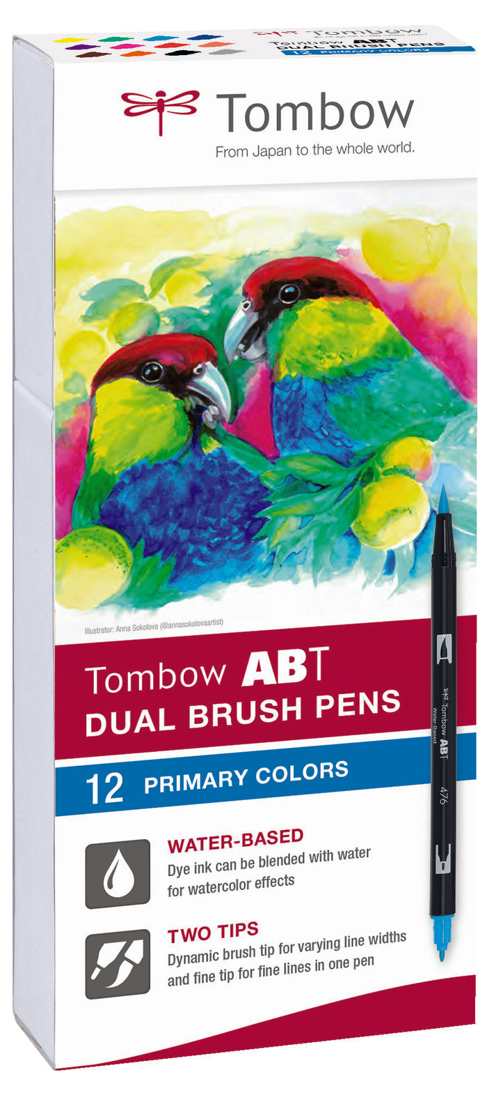 Tombow ABT Dual Brush Pen Set 12 Stück Primary Colors