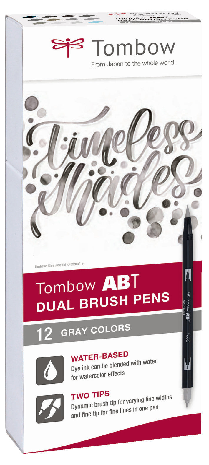 Tombow ABT Dual Brush Pen Set 12 Stück Grautöne