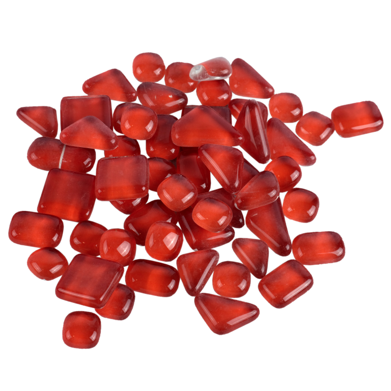 Soft Glas Polygonal Helder Rood 100 gr