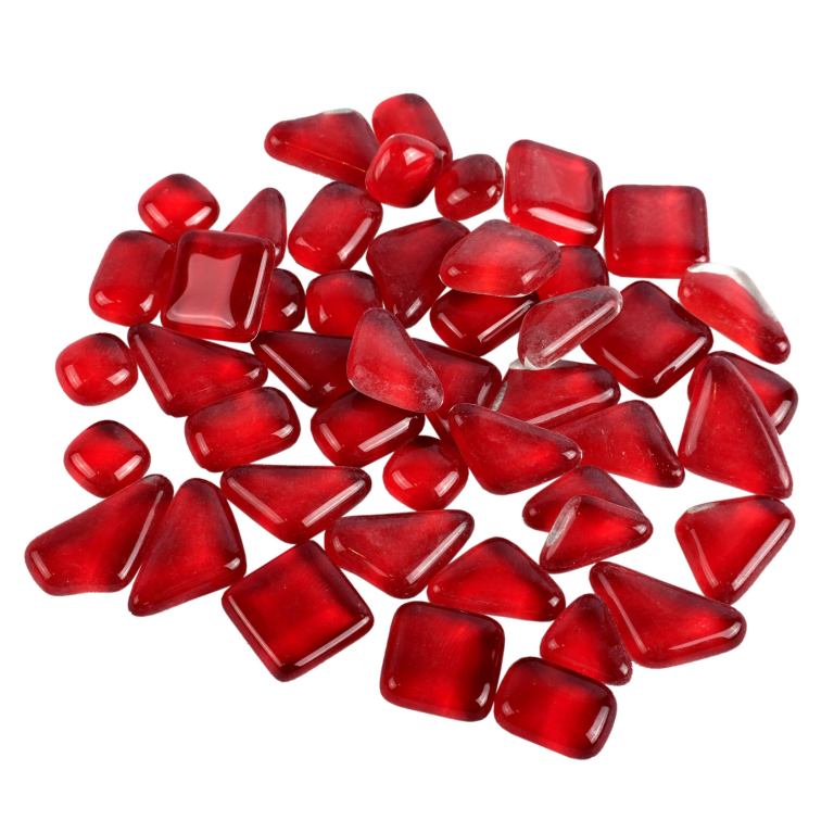 Soft Glass Polygonal Clear Dark Red 100 gr