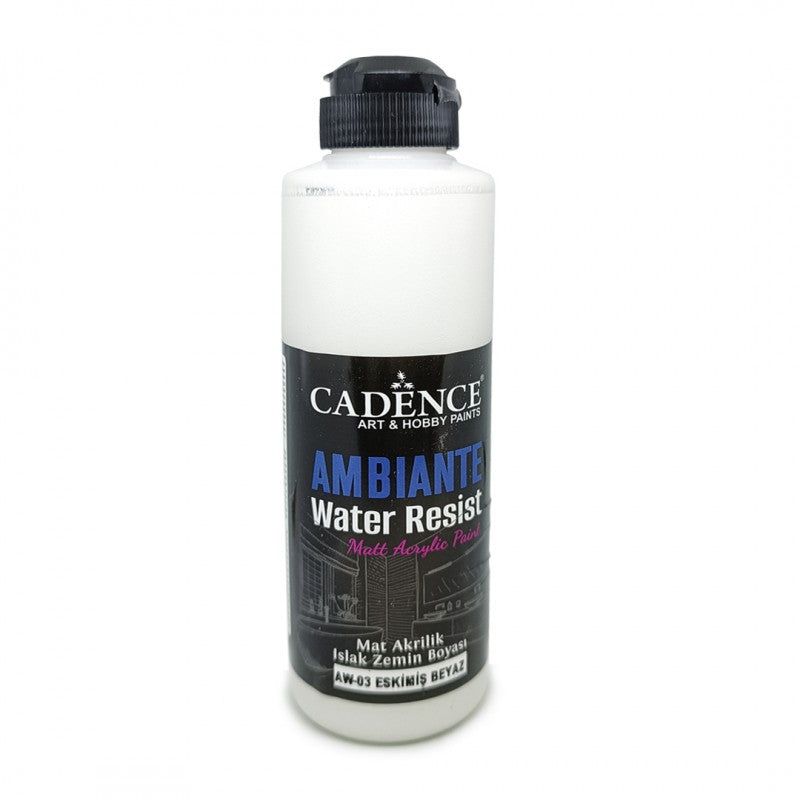Cadence Ambiante Wasserfeste Matt-Acrylfarbe 250 ml Ancient White + 10 gr Catalyst