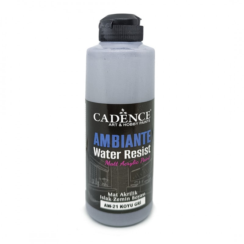 Cadence Ambiante Waterbestendige Matt Acrylverf 250 ml Dark Gray + 10 gr Catalyst