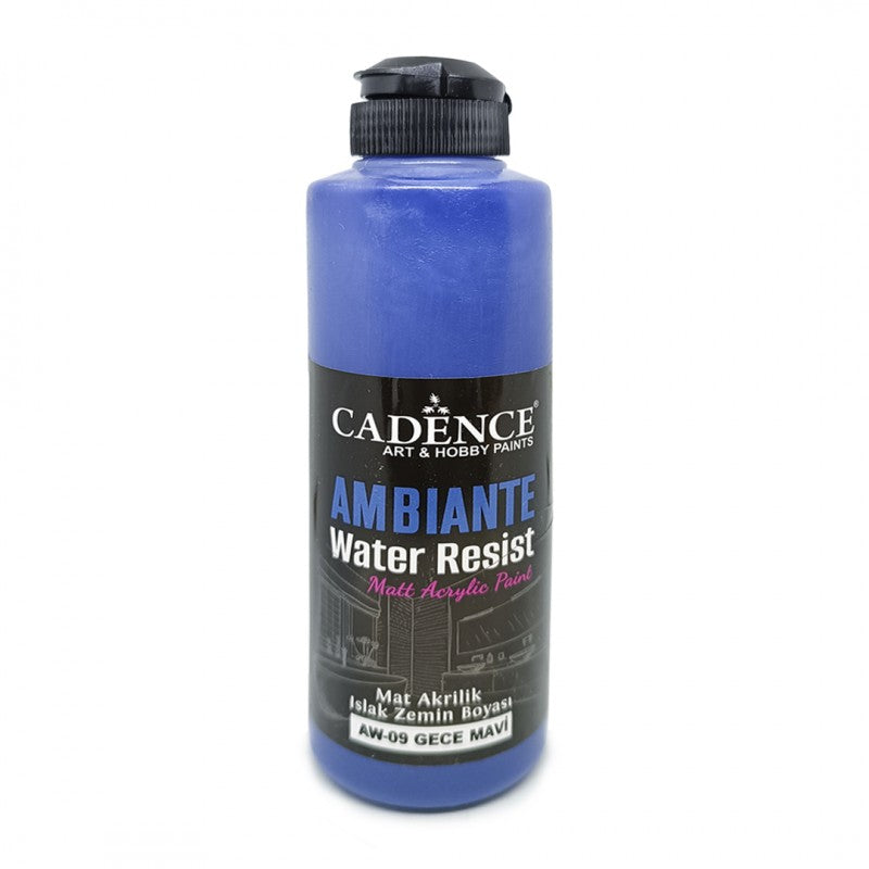 Cadence Ambiante Waterbestendige Matt Acrylverf 250 ml Midnight Blue+ 10 gr Catalyst