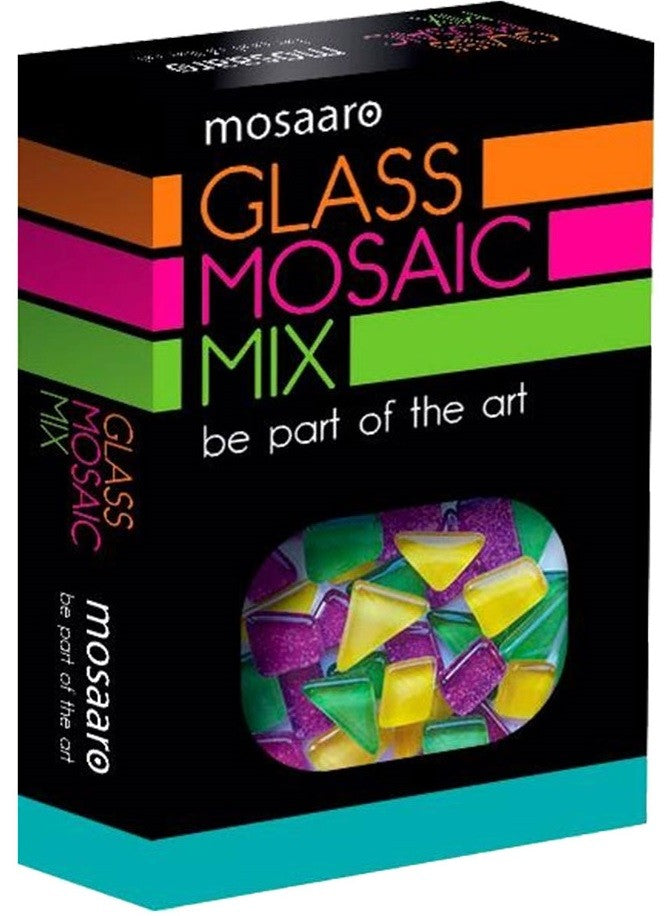 Mosaaro Mosaikmaterial-Set Mix: Grün, Gelb, Glitzerlila MA5002