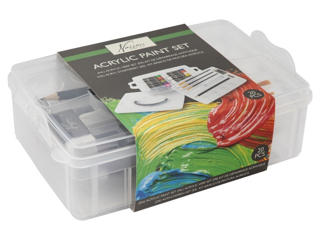 Nassau 20-Piece Acrylic Paint Starter Set including Canvas Panel