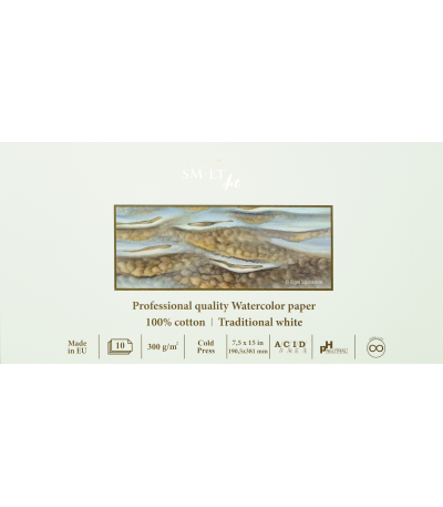 SMLT Aquarelblok Professional 19x38 cm 300gr 10 vel