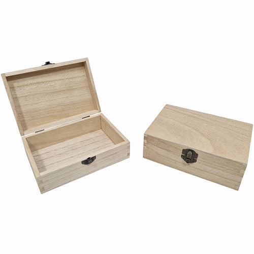 Holzkiste rechteckig ohne Fächer Paulownia 17 x 12 x 6 cm