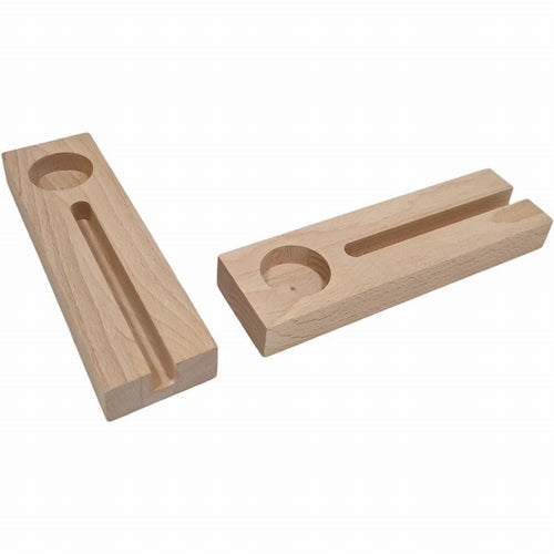 Tile Holder Beech Wood with Tealight Holder 21x6x2.5 cm