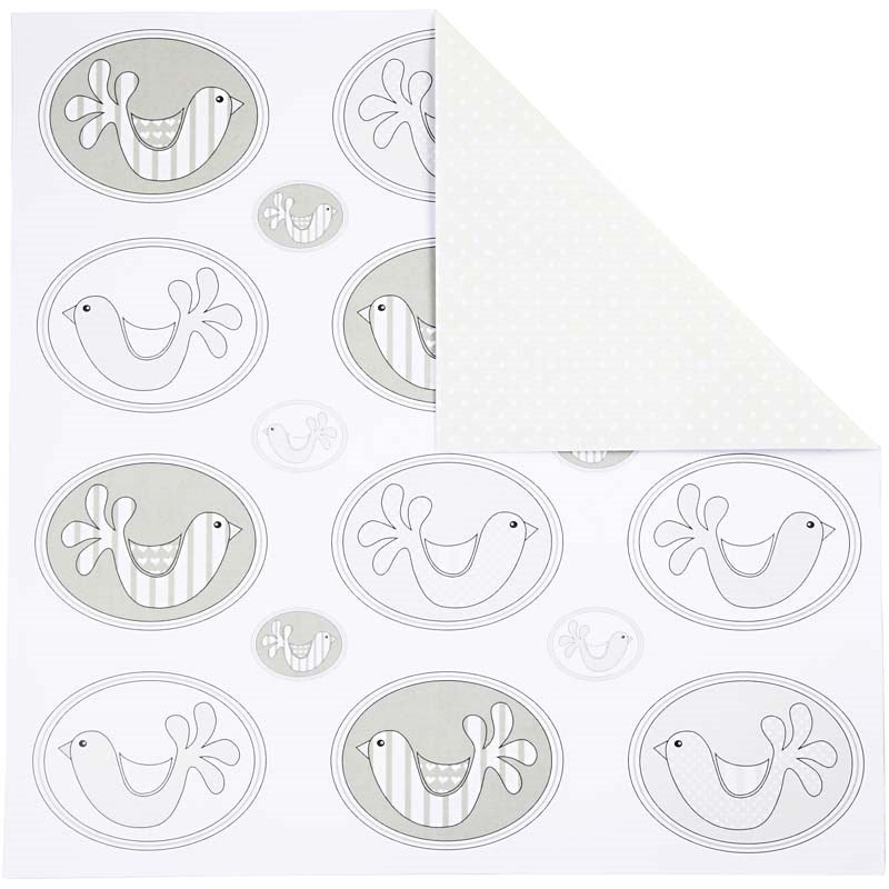 Vivi Gade Scrapbooking Papier Doppelseitig Skagen Vögel 30,5 x 30,5 5 Stück