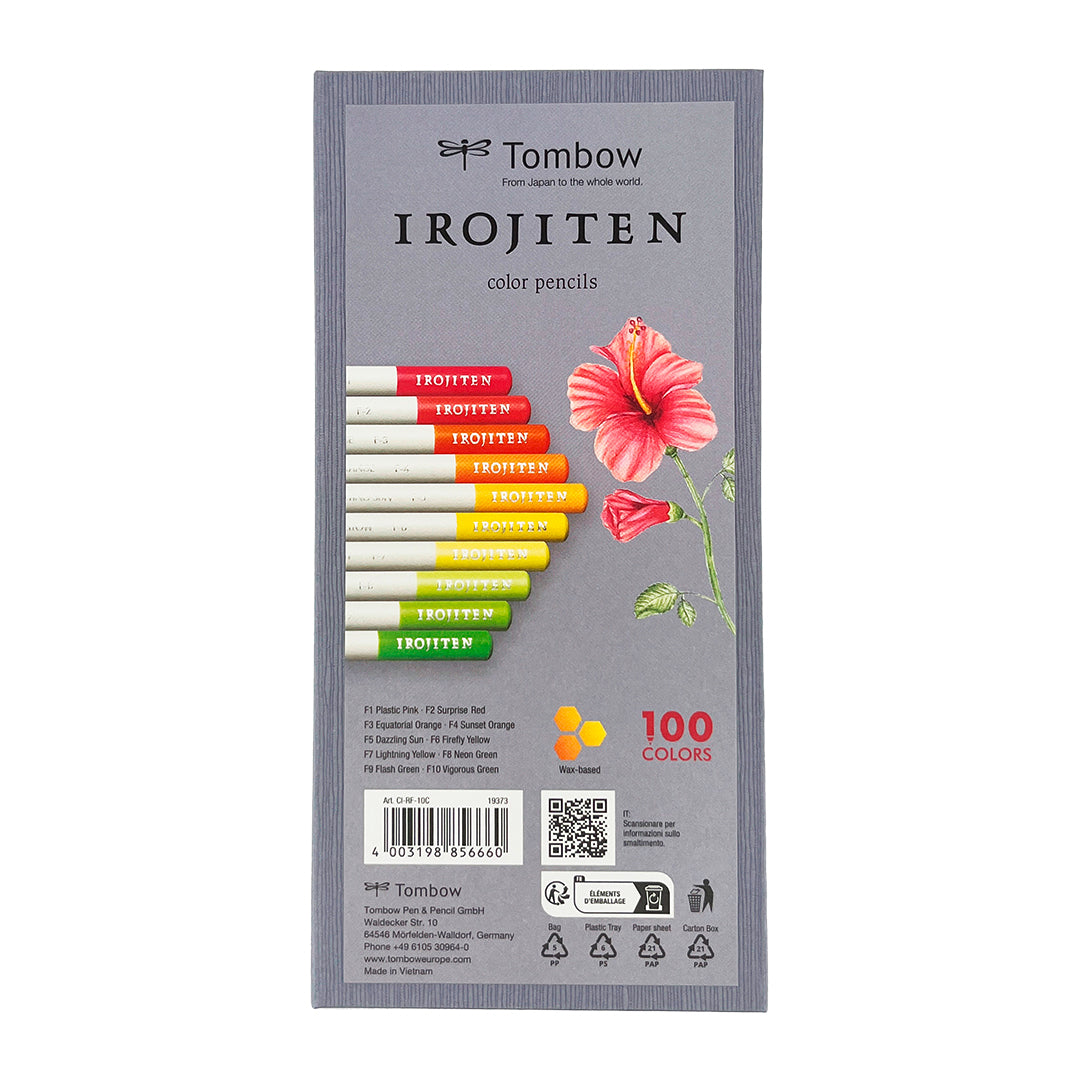 Tombow Irojiten Kleurpotloden - Set Deel 7: Stralende Kleuren l - 10 Potloden