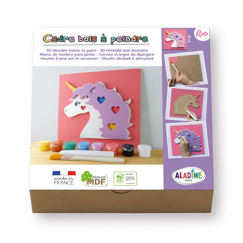 Aladine 3D-Bild aus MDF Bastelset – Einhorn