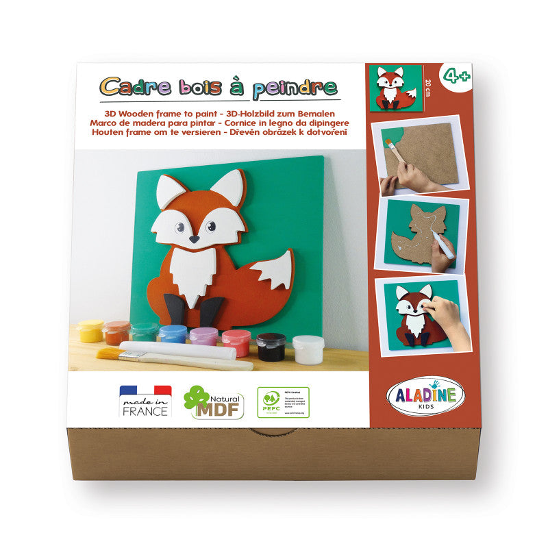Aladine 3D Wooden Fox Painting Set