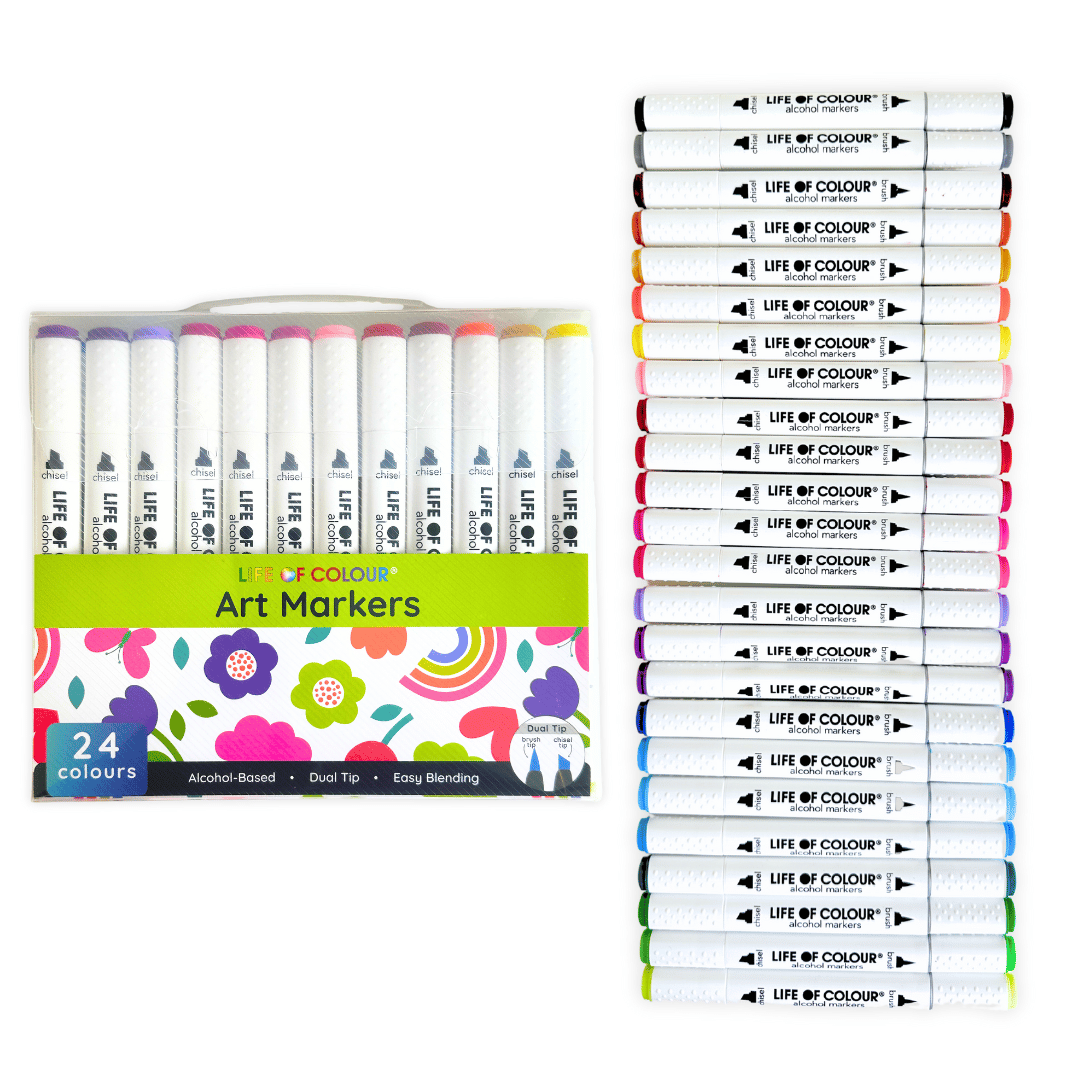 LOC Dual Tip Alcoholmarkers 24 kleuren