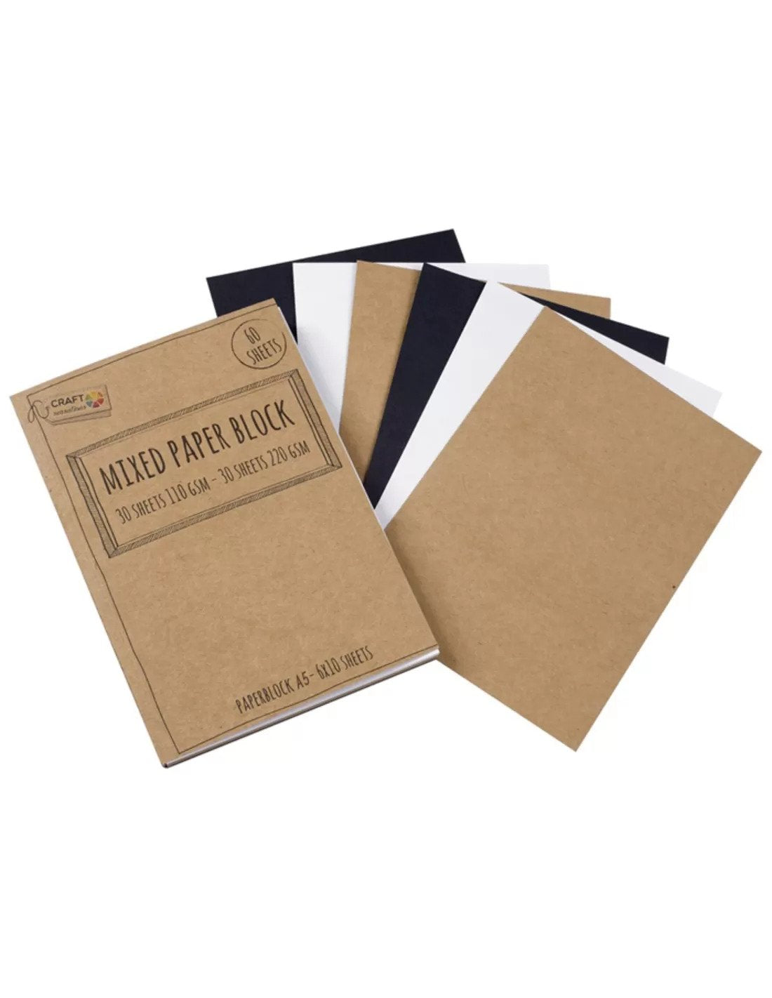 Craft Sensations Handlettering Papierblock A5, 60 Blatt