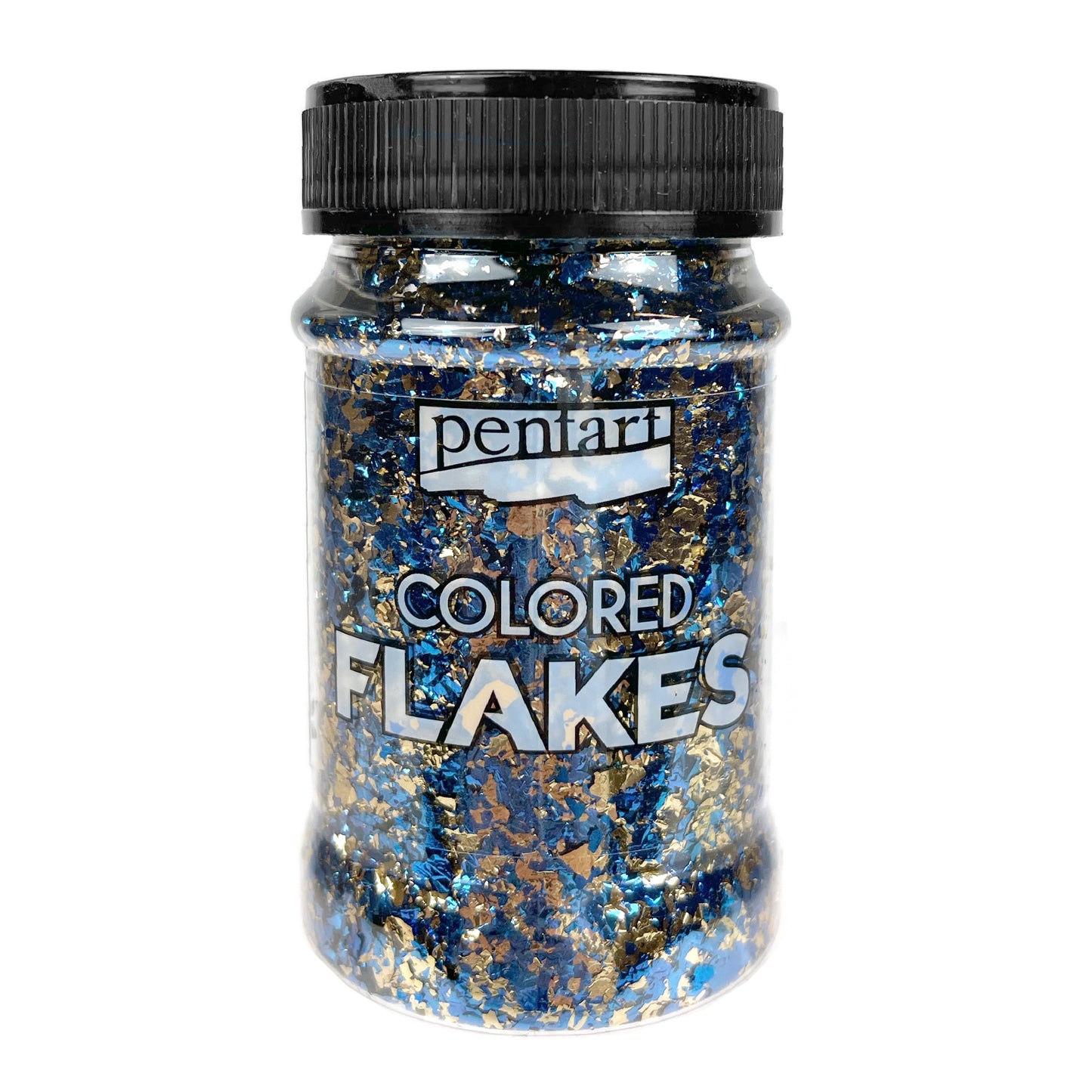 Pentart Colored Foil Flakes Blue - Gold 100ml
