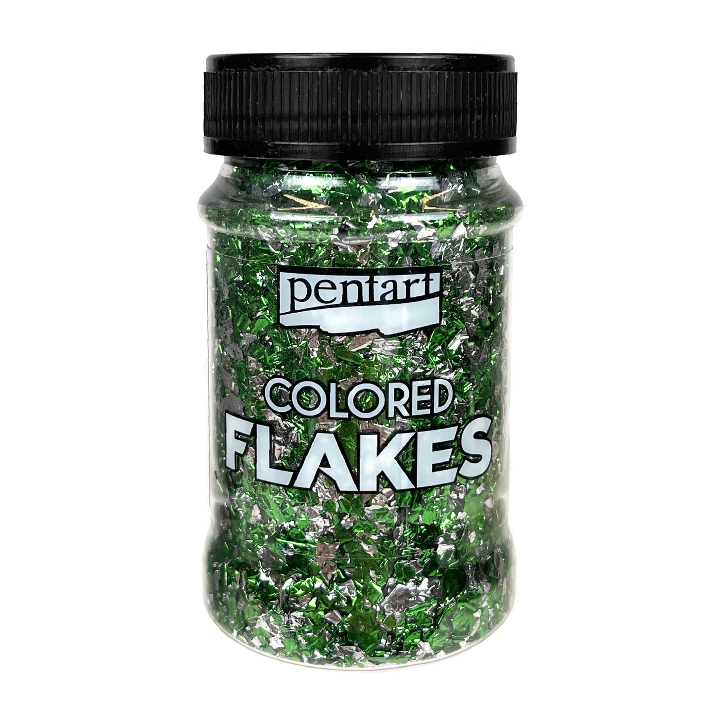 Pentart Bunte Blattmetallflocken Grün - Silber 100ml